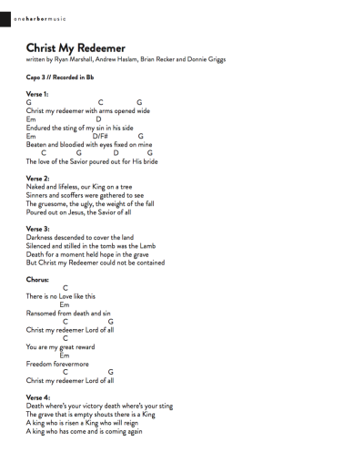 All Glory Album One Harbor Church You can change it to any key you want, using a there is freedom www.chordzone.org chorus e emaj7 freedom reigns in this place c#m showers of. one harbor church